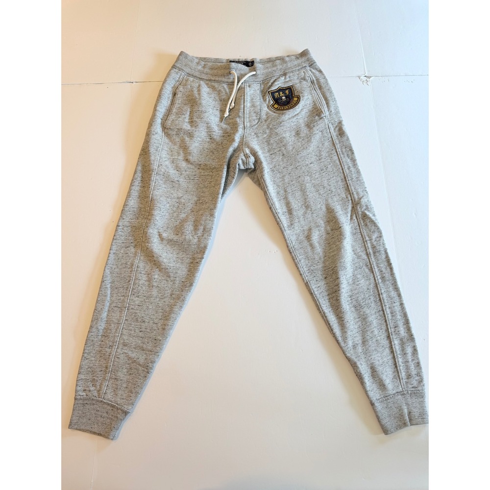 Abercrombie & Fitch Gray Heathered Crest Patch Joggers Sweatpants XS